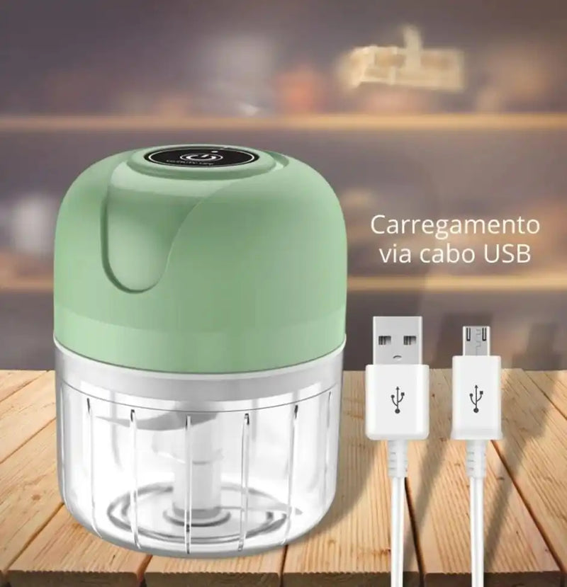 Mini Processador Elétrico Portátil Recarregável USB 250ml