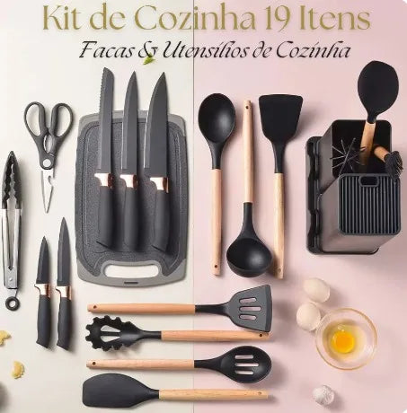 Conjunto Completo de Utensílios de Cozinha - 19 peças de Luxo