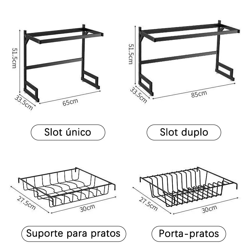 Escorredor de Pratos e Louças Ajustável