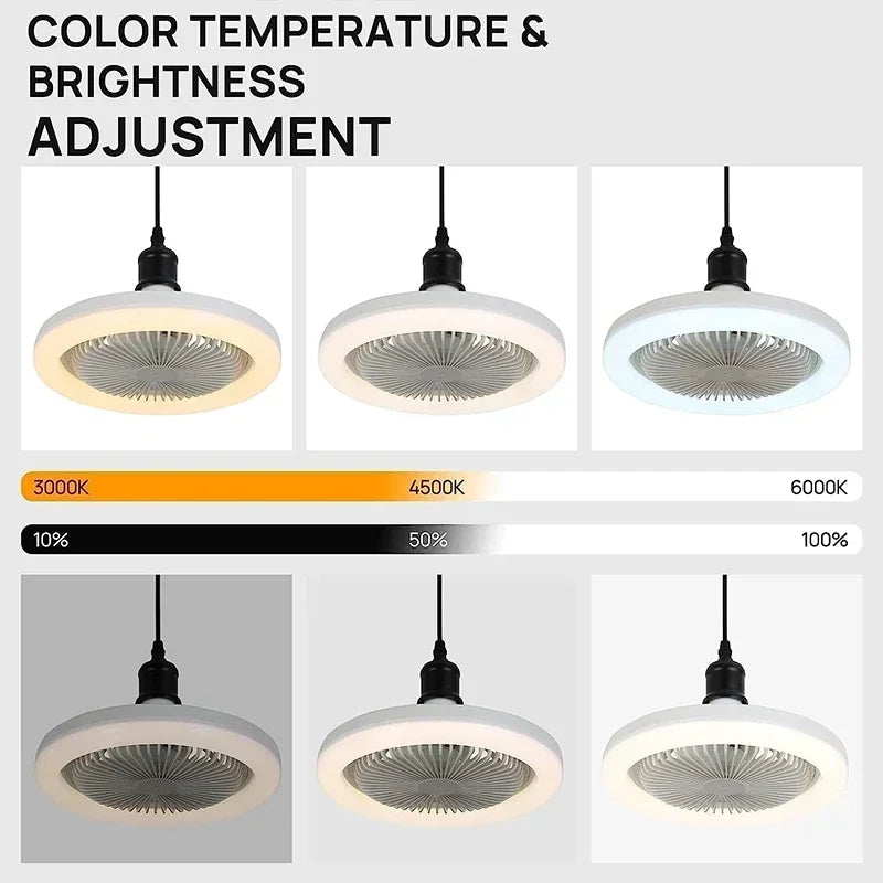 Ventilador de Teto com Luminária e Controle Remoto