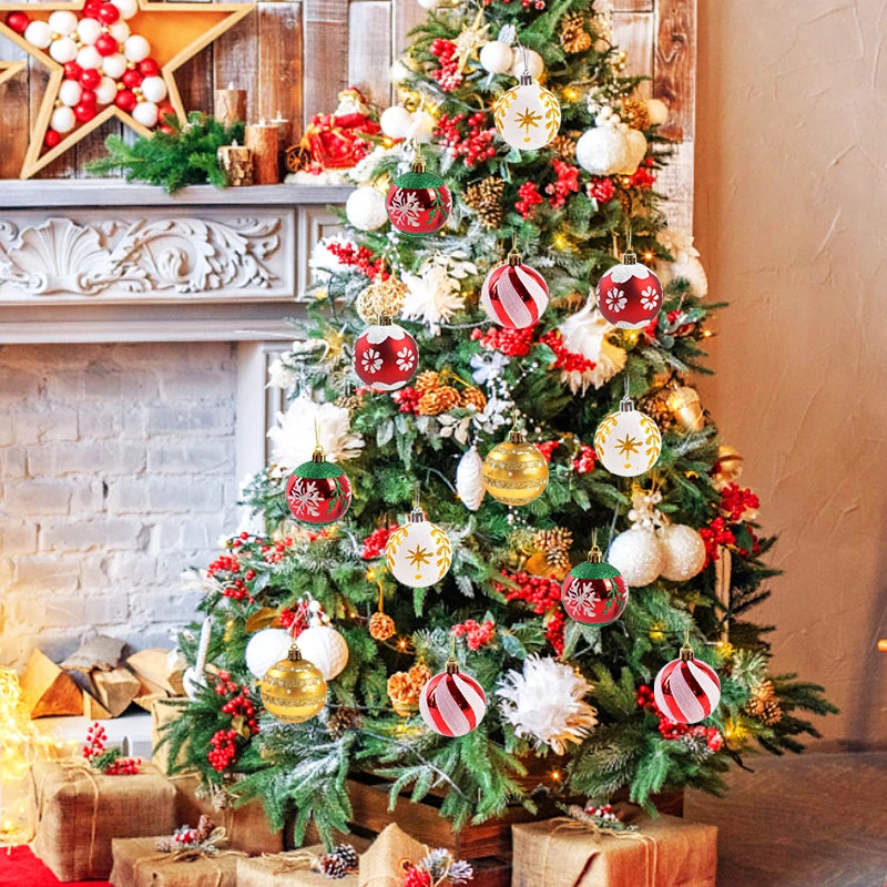 Caixa com 6 Bolinhas de Natal de 6cm